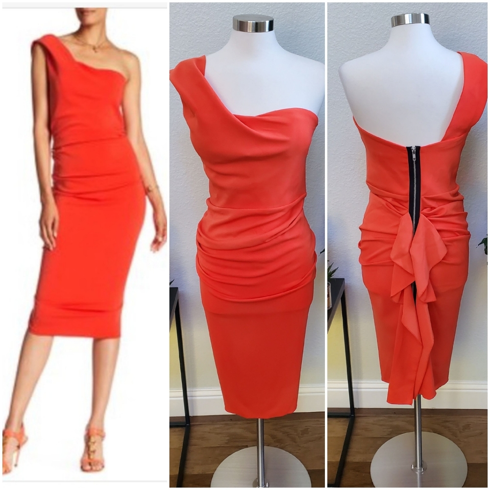 NWT Ruffled One-Shoulder Dress